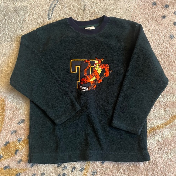 VINTAGE Y2K Disney Tigger Hockey Embroidered Pullover Sweatshirt Size 7/8 - Picture 1 of 4